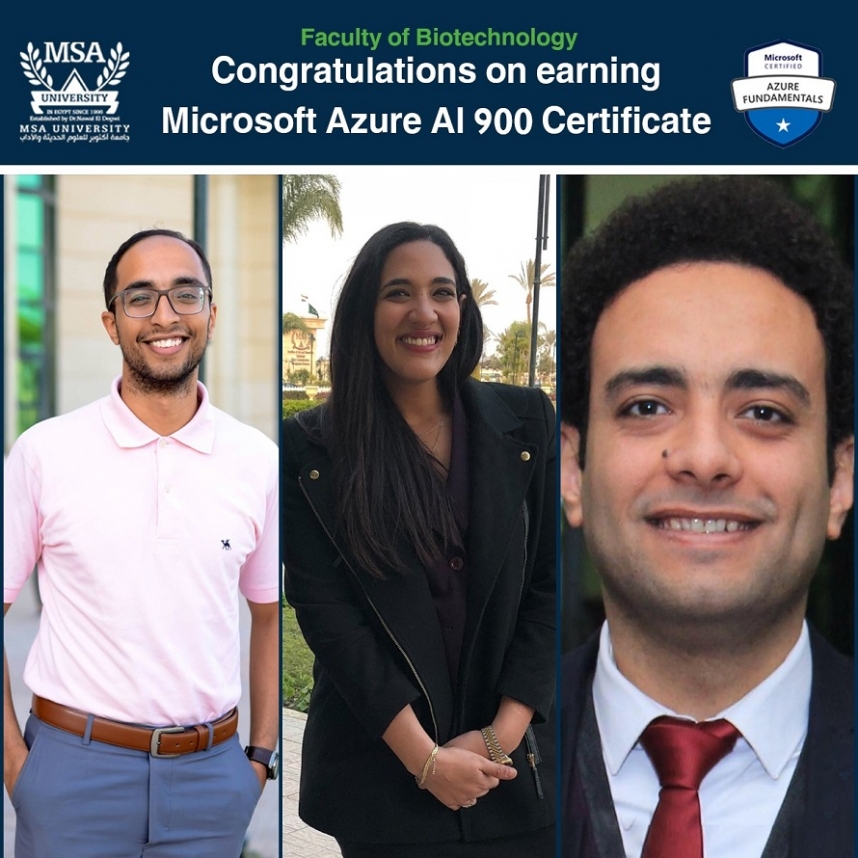 Faculty of Biotechnology Staff members & Students Microsoft Azure 900 AI certification