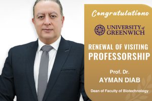 MSA University Congratulates Prof. Ayman Diab on Renewal of Visiting Professorship at the University of Greenwich